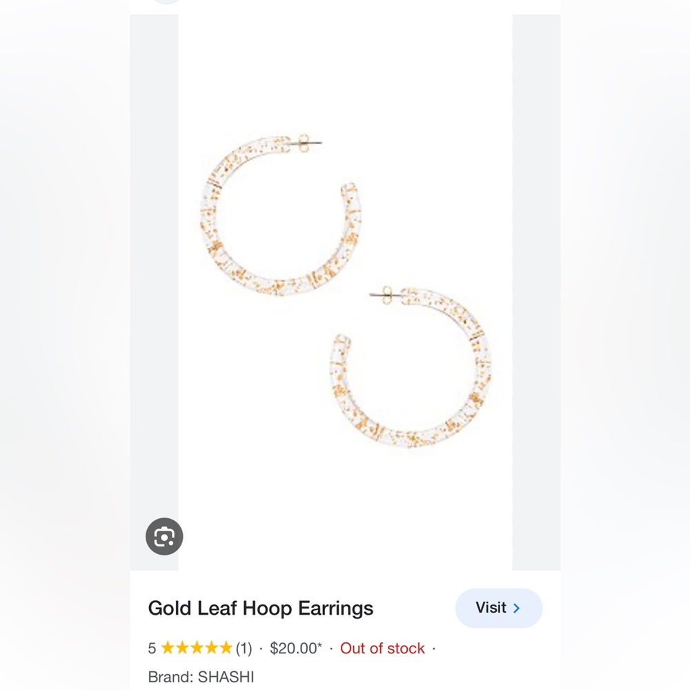 NEVER BEEN OPENED SHASHI Gold Leaf Hoop Earrings in Gold (from REVOLVE)